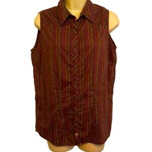 Twenty X Tailored fit Western Sleeveless Blouse Woman Size Large Westerncore